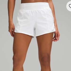 Lululemon Hotty Hot 4” High Rise White Shorts